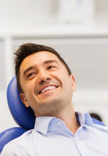 Man smiling in the dental chair