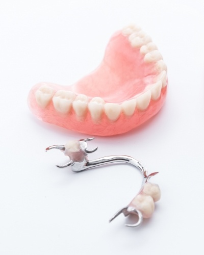 Full and partial denture on table