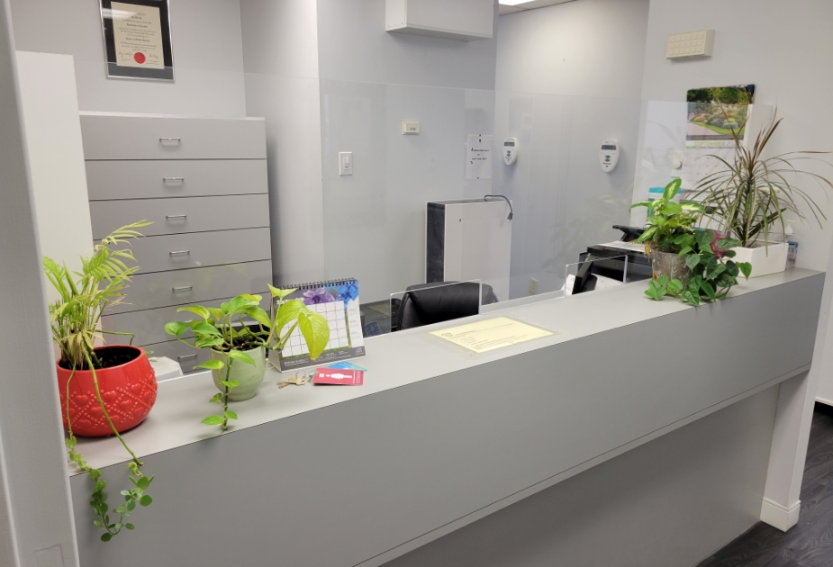 Reception desk at Meadowvale Family Dentistry